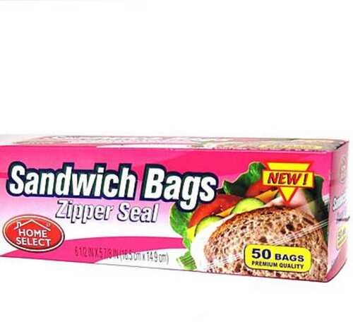 Home Select Snack Bags-Zipper Seal 50 Ct