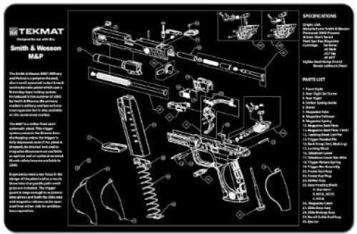 Beck Tek, LLC S&W M&P Pistol Mat, 11"X17", Black Finish 17-SW-MP