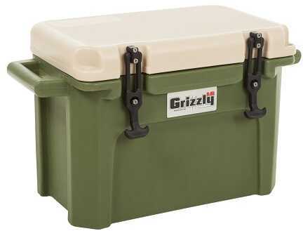 Grizzly 16B OD Green/Tan Mold-In Handles Cooler