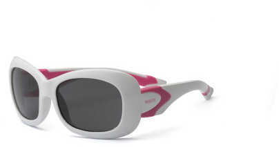 Real Kids White/Pink Flex Fit Pc Smoke Lens 4+ Sunglasses