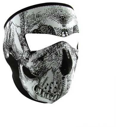 Zan Headgear Full Mask Glow In The Dark Blk/Wht Skull Face