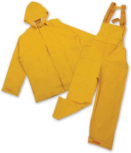 Stansport PVC/Polyester Commercial Rain Suit-Yellow Large