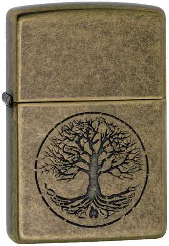 Zippo Tree of Life Pocket Lighter-Antique Brass Finish 29149