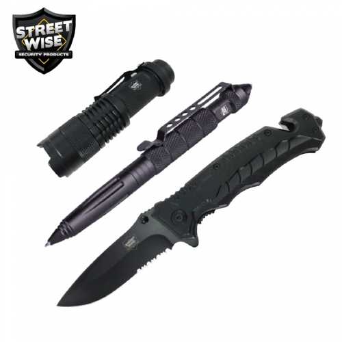 Cutting Edge Streetwise Tac Pac Knife-Pen-Flashlight Combo