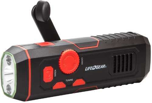 Life Gear Crank Radio Flashlight with USB