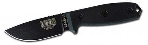 ESEE-3MIL-P-BLK  Fixed 3.88 in Blade Black G-10 Handle