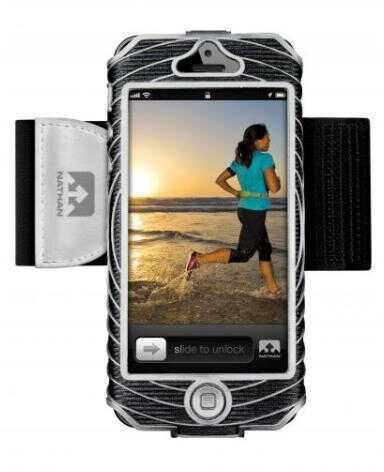Nathan Sonic Boom Armband For iPhone 5 Black/Silver 4921Nbs