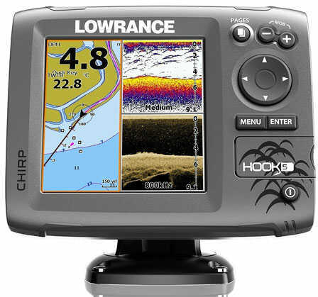 Lowrance Hook-5 Mid/High/Downscan Fishfinder - Chartplotter