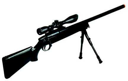 Leapers Gen 5 Accushot Comp Sniper Airsoft Rifle, Black Md: Soft-M324S-B