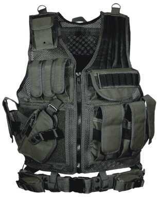 Leapers UTG 547 Law Enforcement Tactical Vest, Left Handed, Black Md: Pvc-V547Bl