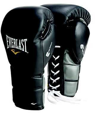 Everlast Black 14Oz ProTex2 Leather Training Gloves Lace