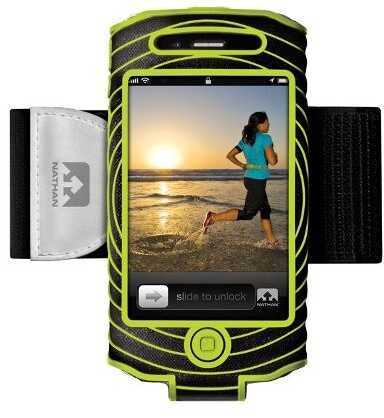 Nathan Sonic Boom Armband For iPhone 4/4S Black/Grn 4887NBE
