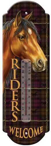 Rivers Edge Riders Welcome Tin Thermometer