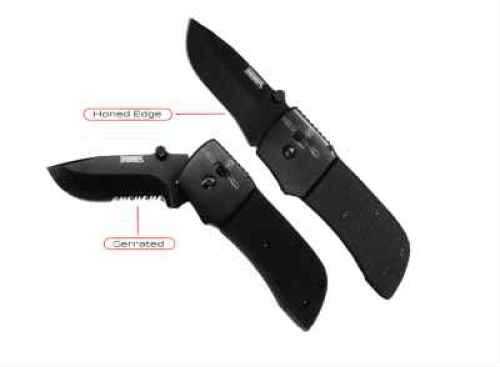 Seber Drop Point Blade Knife Ratchet-Serrated-Black Oxide Finish