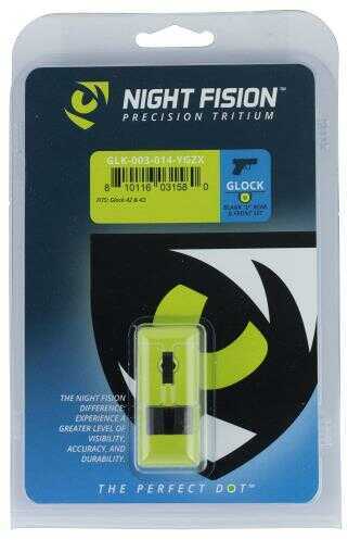 Night Fision GLK003014YGZ Sight Set Square Front/U-Notch Rear for Glock 42/43 Green Tritium w/Yellow Outline Black