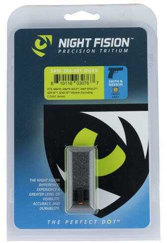 Night Fision SAW200001OGX Sight Front Square Top S&W M&P/SD9 VE/SD40 Green Tritium w/Orange Outline Black