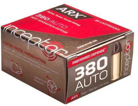 380 ACP 56 Grain ARX 25 Rounds Inceptor Ammunition