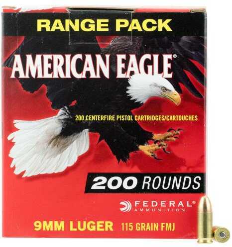 9mm Luger 115 Grain Full Metal Jacket 200 Rounds Federal Ammunition