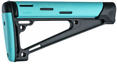 Hogue 13441 OverMolded Fixed Buttstock AR-15 A2 Rubber/Polymer Black/Aqua