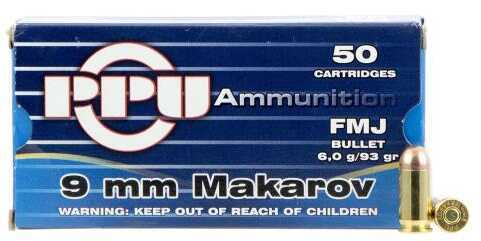 9mm Makarov 93 Grain FMJ 50 Rounds Prvi Partizan Ammunition