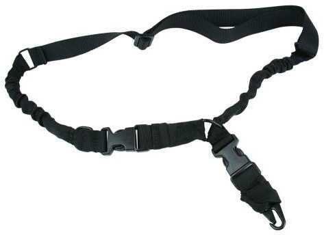 TacFire SL003B 2 To 1 Point Double Bungee Rifle Sling with HK Style Hook 30"-40" Nylon Webbing Black