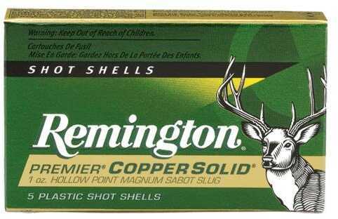 12 Gauge 2-3/4" Copper Slug  1 oz 5 Rounds Remington Shotgun Ammunition