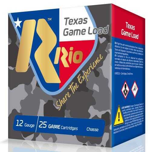 RIO AMMUNITION TGHV36TX Top Game High Velocity 12 Gauge 2-34" 1-1/4 oz 6 Shot 25 Bx/ 10 Cs