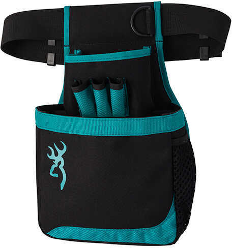 Browning Flash Shell Pouch with Belt Black and Teal Trim