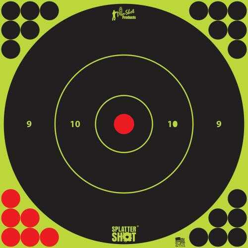 Pro-Shot 12BGREEN5PK SplatterShot Peel & Stick Self-Adhesive Black/Green Bullseye 12" 5 Pack