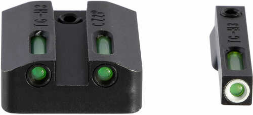 Truglo TG-TG13CZ2A TFX 3-Dot Set Green W/White Outline Front Rear Tritium/Fiber Optic Nitride Fortress Frame