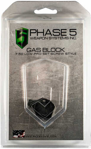 Phase 5 Weapon Systems LOPROGAS Pro Gas Block Screw Style 0.750" Barrel Black