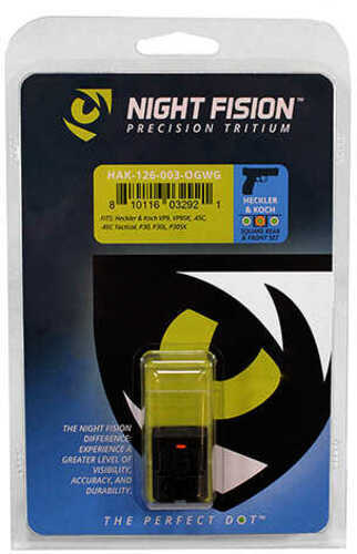 Night Fision Sight Set Square HK VP9/VP40/P30/P30SK/P30L/45/45 Tactical Green Tritium w/Orange Outline Front