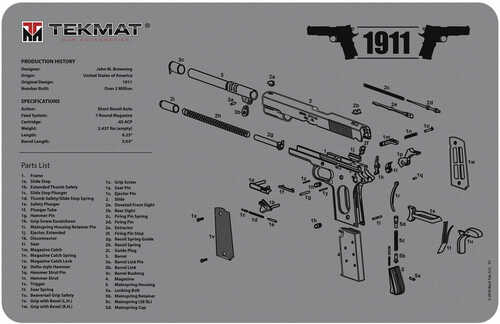 Beck TEK LLC (TEKMAT) R171911GY 1911 Cleaning Mat Printed Illustration Gray 17" X 11"