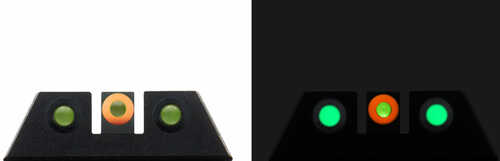 Night Fision Glow Dome CZ P-10 C Tritium Front Green W/Orange Outline Black
