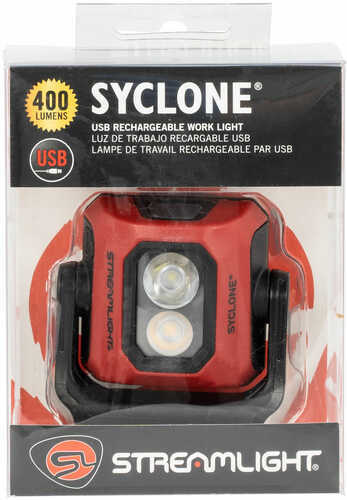 Streamlight Syclone Worklight 400/200/100 Lumens 300/150/75 Led Thermoplastic Black/Red Magnetic Base