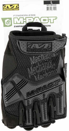 Mechanix Wear M-Pact Fingerless Covert Large Black Synthetic Leather Gloves