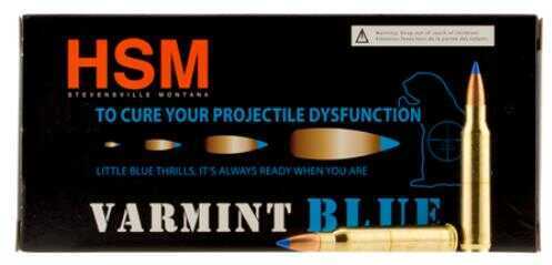 HSM Varmint Blue Rifle Ammunition .223 Rem 55Gr PT Blitzking 3120 Fps 20/ct