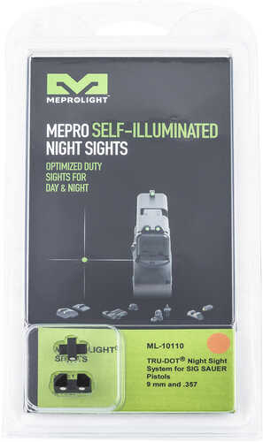 Meprolight USA 101103301 Tru-Dot Day/Night Tritium Sights 226/320 Fixed Green Orange Black Frame