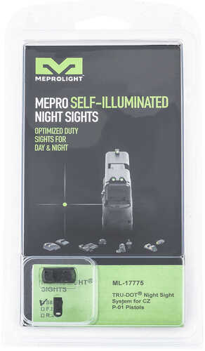 Meprolight USA 177753101 Tru-Dot Day/Night Tritium Sights CZ P01 Fixed Green Black Frame