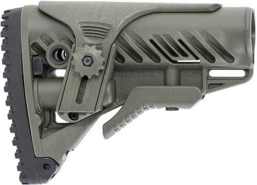 FAB Defense FX-GLR16CPG GLR-16 CP Buttstock Adjustable Cheekrest OD Green Synthetic for AR-15