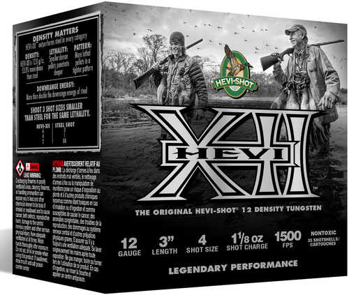 12 Gauge 3" Hevi-Shot #4 1-1/8 oz 25 Rounds Shotgun Ammunition