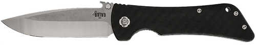 Diamondback Knifeworks  bad Monkey Emmerson Folding Drop Point Plain Satin S35vn Ss Blade Textured Black Carbo