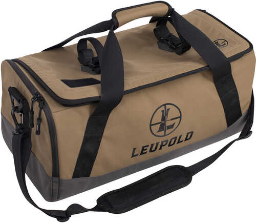 Leupold Optics Go Gear Duffle Nylon Tan With Black Strap Expanding Side Pockets Internal Sections For