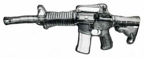 Caliber Gourmet Cbg-1053 Assault Rifle Pillow Black W/gray Accents 3.8" X 4" 15" Ar-15