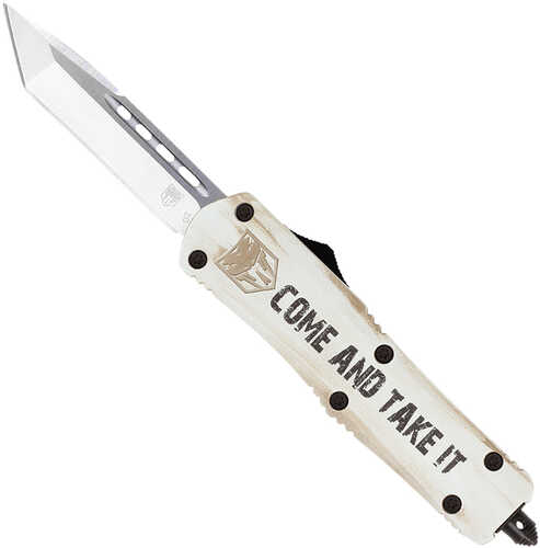 CobraTec Knives Come And Take It 3" OTF Tanto Plain D2 Steel Blade Cerakoted Aluminum W/"Come It"