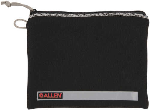 Allen 3628 Pistol Pouch Made Of Black Polyester With Lockable Zippers, Id Label & Fleece Lining Holds Full Size Handgun 