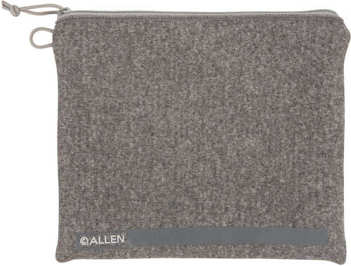Allen 3629 Pistol Pouch Made Of Gray Polyester With Lockable Zippers, Id Label & Fleece Lining Holds Oversized Handgun 9