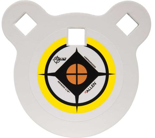Ez-aim 15597 Hardrock Shooting Target Handgun/rifle Gong Yellow/white/black Ar500 Steel 6" L X W 0.50" 1/2" Thick