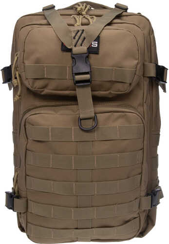 G*Outdoors GPST1712BPT Tactical Bugout Computer Backpack Tan Polyester With 15" Laptop Sleeve & Retention System For 2 P