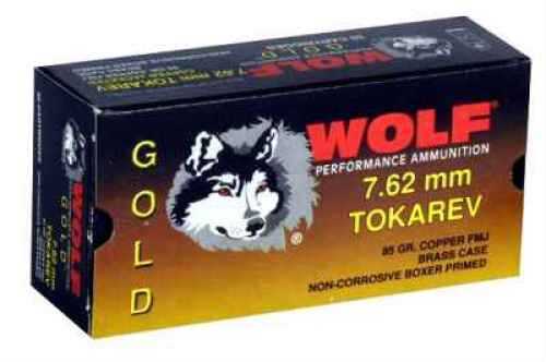 7.62X25mm Tokarev 85 Grain Full Metal Jacket 50 Rounds Wolf Ammunition